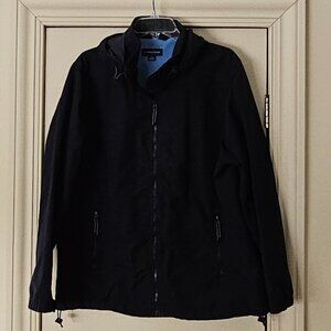 Lands' End Womens Lightweight Jacket Size L Navy Full-Zip Pockets Vintage